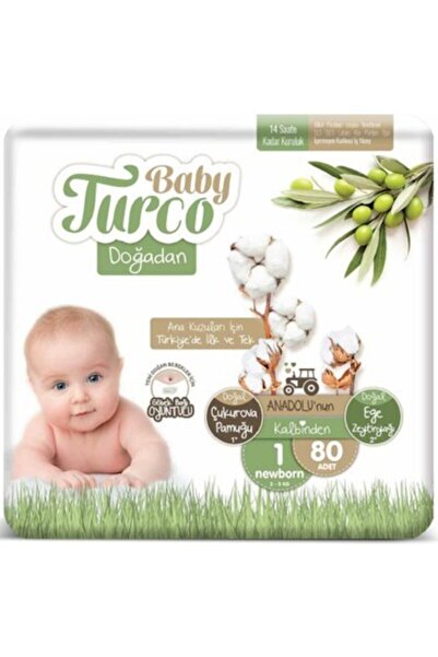 Baby Turco Doğadan 1 Numara Newborn 2-5 Kg Bebek Bezi 80 Li