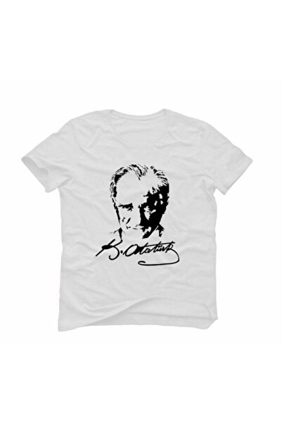 BLACK SWALLOW Tricou din bumbac cu imprimeu Ataturk, cu guler rotund