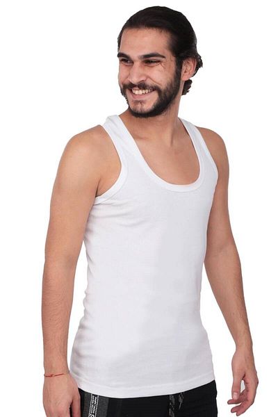 Tutku Mlvx Ανδρικό Rib Tank Top 102 - Πακέτο 6 Λευκών Blsm