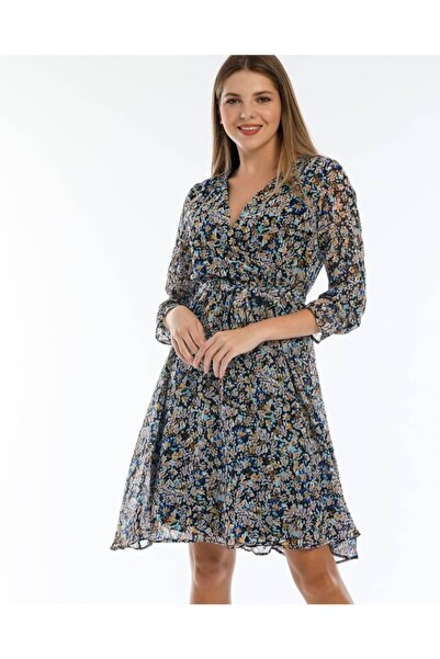 CİXAPLE Κοντό φλοράλ φόρεμα σιφόν