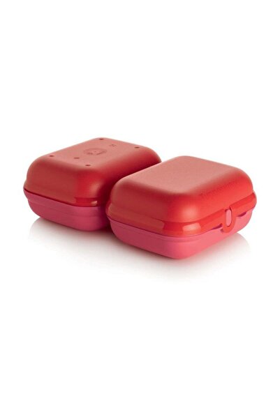 Tupperware Istiridye Kırmızı Pembe 2 Li Set Beslenme Kutusu