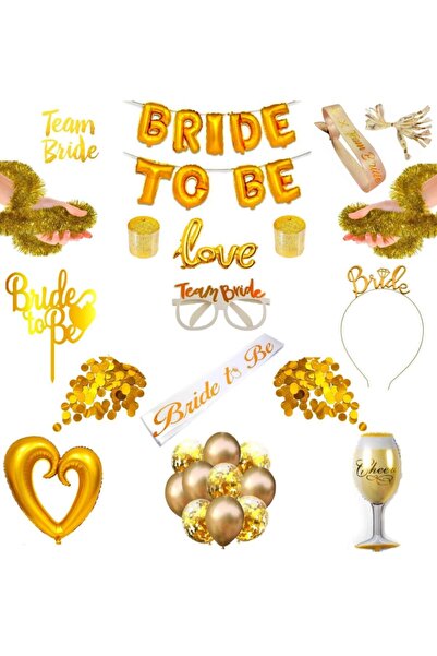 Happyland Bekarlığa Veda Partisi Bride To Be Gold Set Luxuryhappy No-42