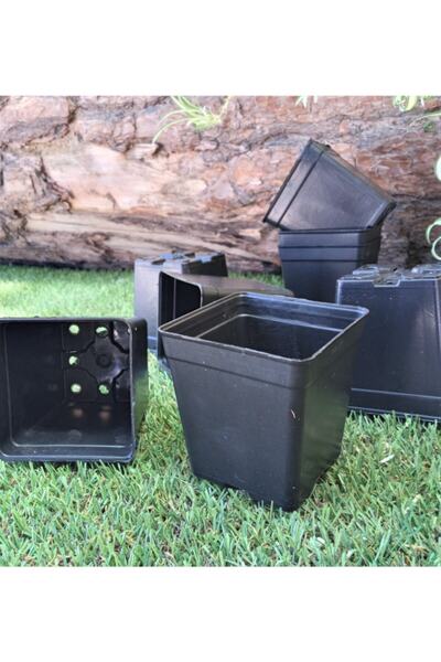 Ekodoğa Kare Saksı 5 Adet 0,33 Lt 8,1x8,9 Cm Üretim Saksısı Siyah Saksı Kare ...