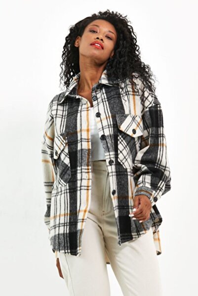 VOLT CLOTHİNG Dámská oversize kostkovaná košile