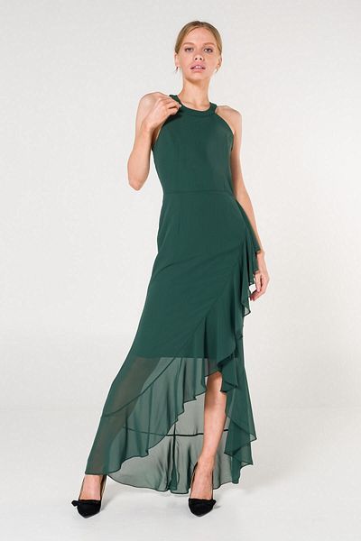 SpringStore Rochie din șifon cu gât smarald