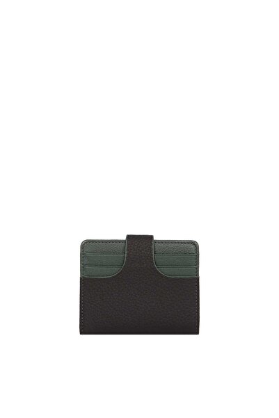CENGİZ PAKEL Genuine Leather Card Holder with Money Compartment 2481-black-green