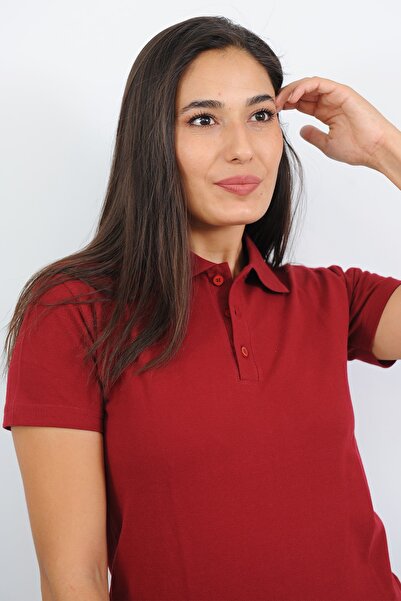 Lobby Uniform Kadın Polo Yaka Bordo T-shirt