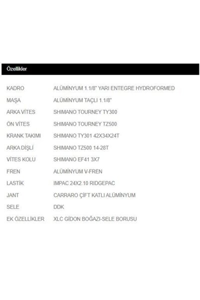Carraro Force 400 V 24"j 32 Cm Kadro 21 Vites Erkek Dağ Bisikleti