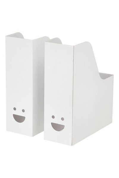 IKEA Meridyendukkan White Color Corrugated Cardboard File Holder for 2 Files
