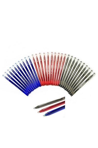 Pensan 30 قلم حبر جاف أحمر 10- أزرق 10- أسود 10