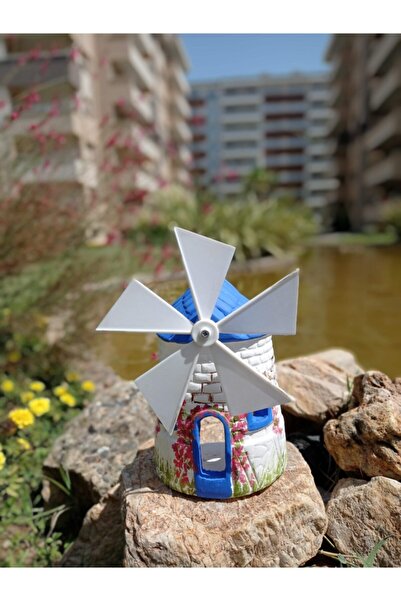 BilgeCe hoMe Dekoratif Duvar Tipi Yel Değirmeni, Alçı Heykel