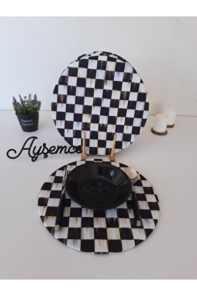 Ayşemce Amerikan Servis 4 Adet Makkenzie (Alevli Dama Desen) Supla