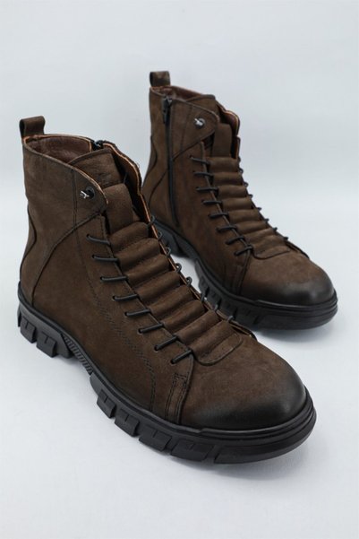 Hammer Jack Leather lace-up zippered coffee torje men's boot 20725