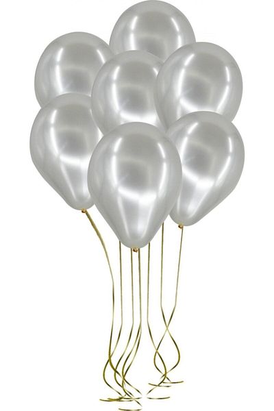 Cakes&Party 25-Piece Deal Bear Latex Metallic Balloon Silver Set