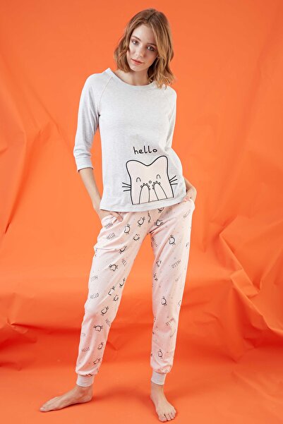 Sevim Піжамний комплект з вишивкою «Сніговий мікс»