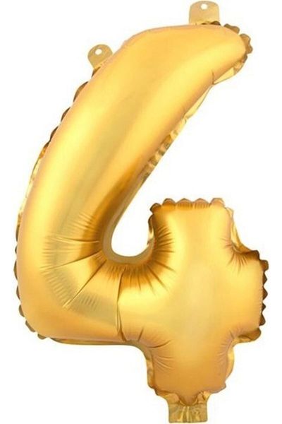 Niyet 4 (gold) Number Foil Balloon - 90 Cm - Gold Foil Number Balloon