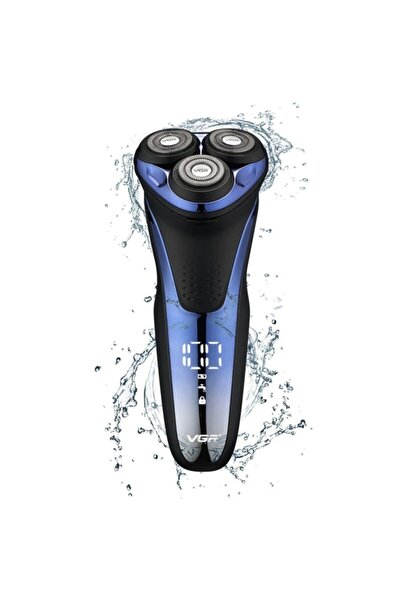VGR Tıraş Makinesi Sakal Tıraş Calido Makinesi 3 Kafalı Usb Şarj Edilebilir Yıkanabilir Lcd Ekran
