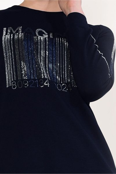 CNG MODA Women's Battal Stone Navy Blue Hijab Tracksuit Set