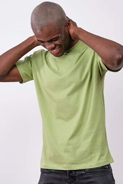 PLAS Tricou uni verde fistic