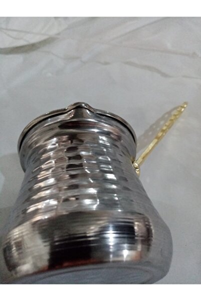 KAZICI Bakır Görünümlü Krom Cezve El Işlemeli 1 No