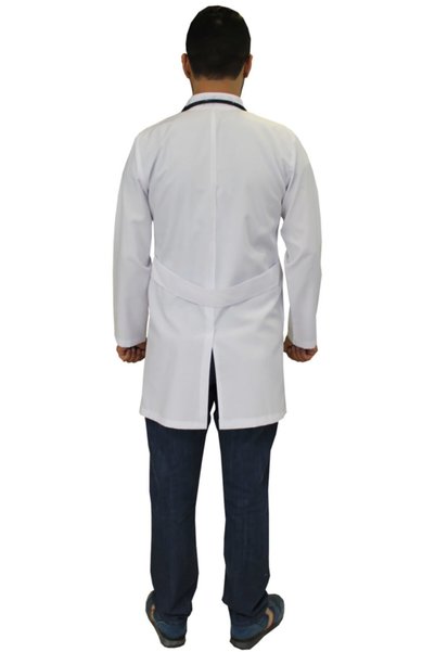 Generic Brand Prevailing Collar Men's Doctor Apron, Nurse, Teacher, Lab Pharmacist Lab Apron, White Apron