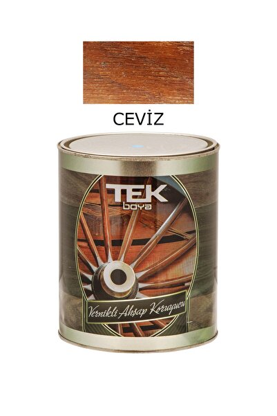 TEK BOYA Vernikli Ahşap Koruyucu Boya Parlak 0,75 Lt. Ceviz