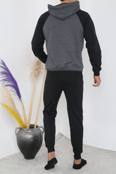 3MODA Σετ ανδρική φόρμα καπνιστή μαύρη με φερμουάρ