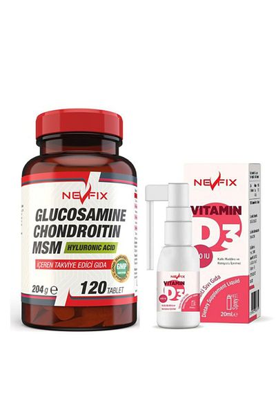 Nevfix Glucosamine Chondroitin Msm 120 Tablets & Vitamin D3 Liquid 20 ml