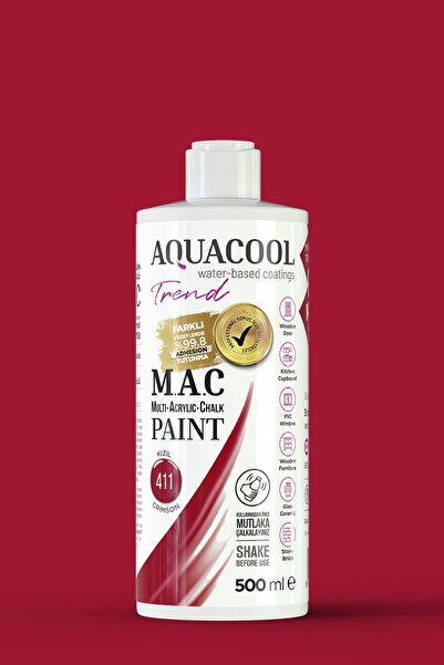 Aquacool Trend M.a.c Su Bazlı Akrilik Boya 411 Kızıl 500 ml