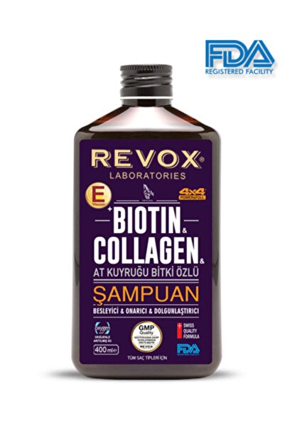 Revox Bıotın & Collagen Ve At Kuyruğu Bitki Özü + E Vitamini Katkılı Özel Saç Bakım Şampuanı 400 Ml