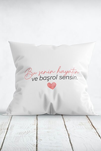 WixelArt Bu Senin Hayatın Ve Başrol Sensin Baskılı Yastık