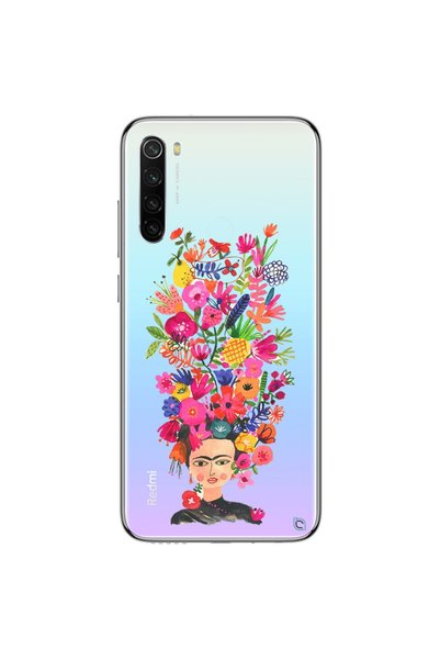 WANNA PROTECT Xiaomi Redmi Note 8 Transparent Color Flower Pattern Silicone Case