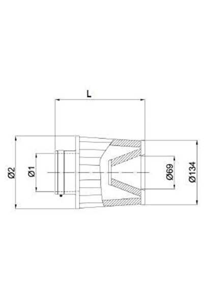 Oscar Fbsa70-110 70mm Inlet 110mm Length Outdoor Air Filter