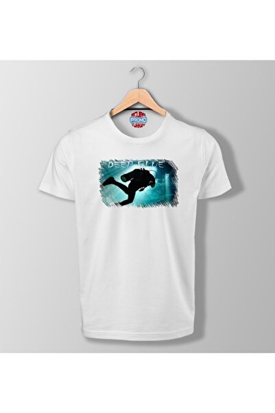SCUBAPROMO Μαύρο μπλουζάκι με στάμπα Deep Blue Diving