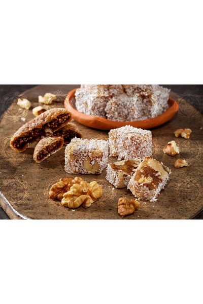 MEŞHUR SAFRANBOLU LOKUMCUSU 1 kg Turkish Delight with Coconut Fig