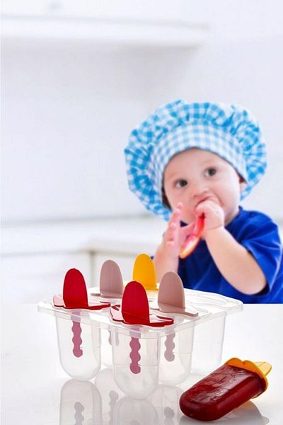 easyso Funny Lip 6-Piece Ice Cream Making Mold, Ice Cream Making Container with Sticks