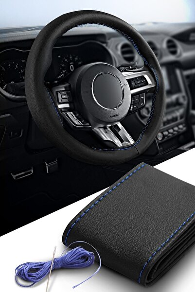 Genel Markalar Renault Megane 2 Uyumlu Mavi Dikme Direksiyon Kılıfı