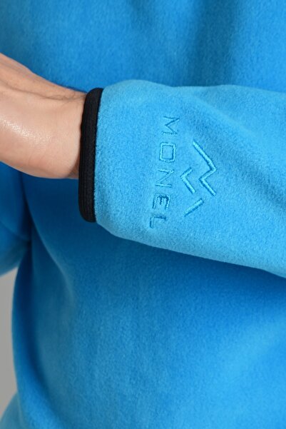 monel Turquoise Blue Fleece with Half Zipper