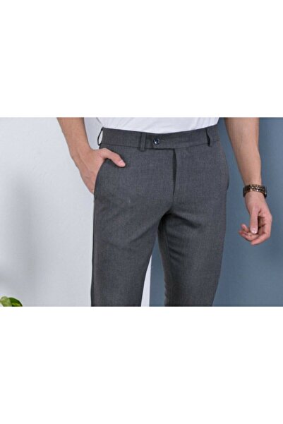Nacar Erkek Dar Paça Slim Fit Füme Okul Lise Kumaş Pantolon