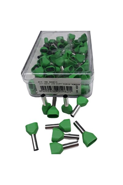 Mutlusan Icy-6014 Izoleli Çift Girişli Yüksük 2x6 mm 100 Adet