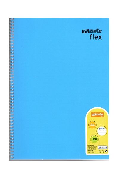 Mynote Flex Notebook Spiral PP Copertă 160yp A4 cu rigle