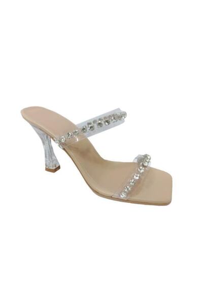 GNG 35001 Γυναικείες παντόφλες με διάφανο τακούνι