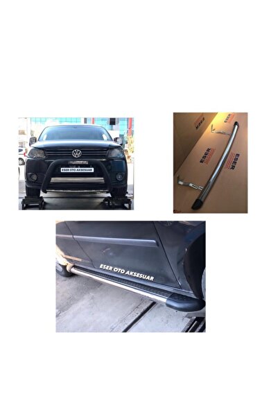 EserOtoAksesuar Volkswagen Caddy 3'lü Set Yan Basamak + Ön Koruma + Arka Koruma Demiri (tüm Modeller İle Uyumludur)