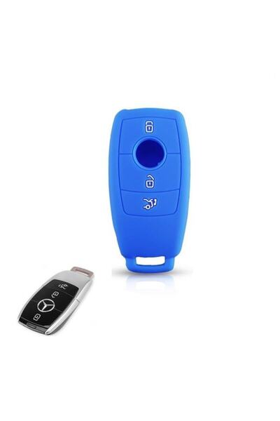 OLED GARAJ Husă pentru chei albastră compatibilă pentru Mercedes C180 C200 W2...