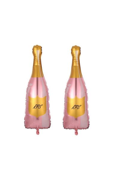 Happyland Bride To Be Rose Gold - Bottle Foil Balloon in Gold Colors 2 Pieces