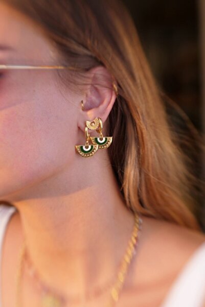 theirisbrand Yeşil Mineli Küpe