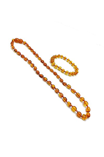 Modalyon Certified Amber Necklace and Bracelet Set with Spare Clip Gift, Flat...