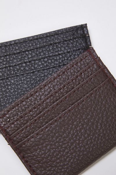 TRENDYOL SHOES حامل بطاقات محفظة للرجال مكون من قطعتين باللون الأسود والبني TAKSS25CU00001