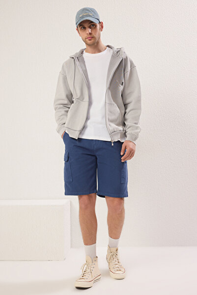 Trendyol Collection Джинсові розслаблені шорти Indigo TMNSS23SR00065