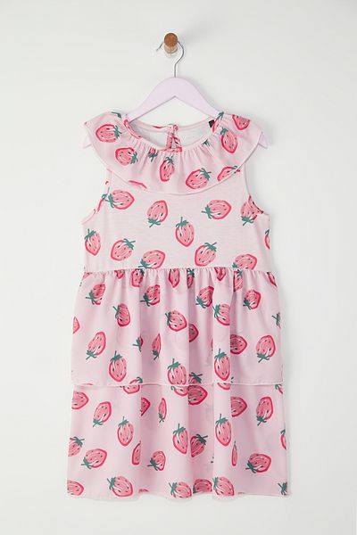 TRENDYOLKIDS Ροζ Μίντι Πλεκτό Φόρεμα Καρδιά TKDSS25EL00066